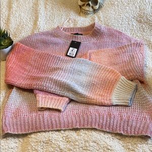 New cropped pink sweater size M